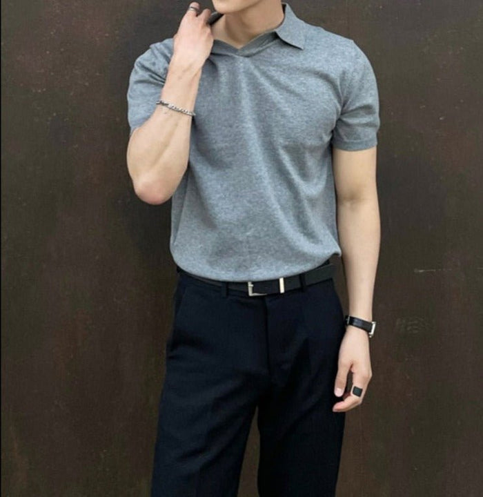 LUX Polo T-shirt - AntoniosClothing - Grey