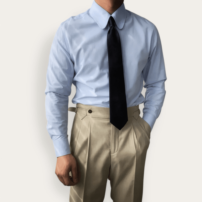 Luxury British dress shirt party and business wear - AntoniosClothing - Blue
