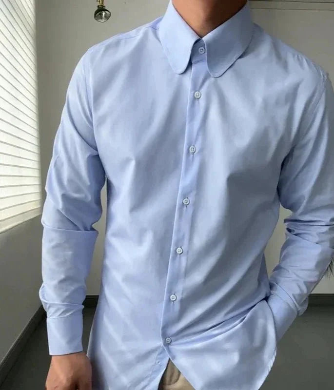 Luxury British dress shirt party and business wear - AntoniosClothing - Blue