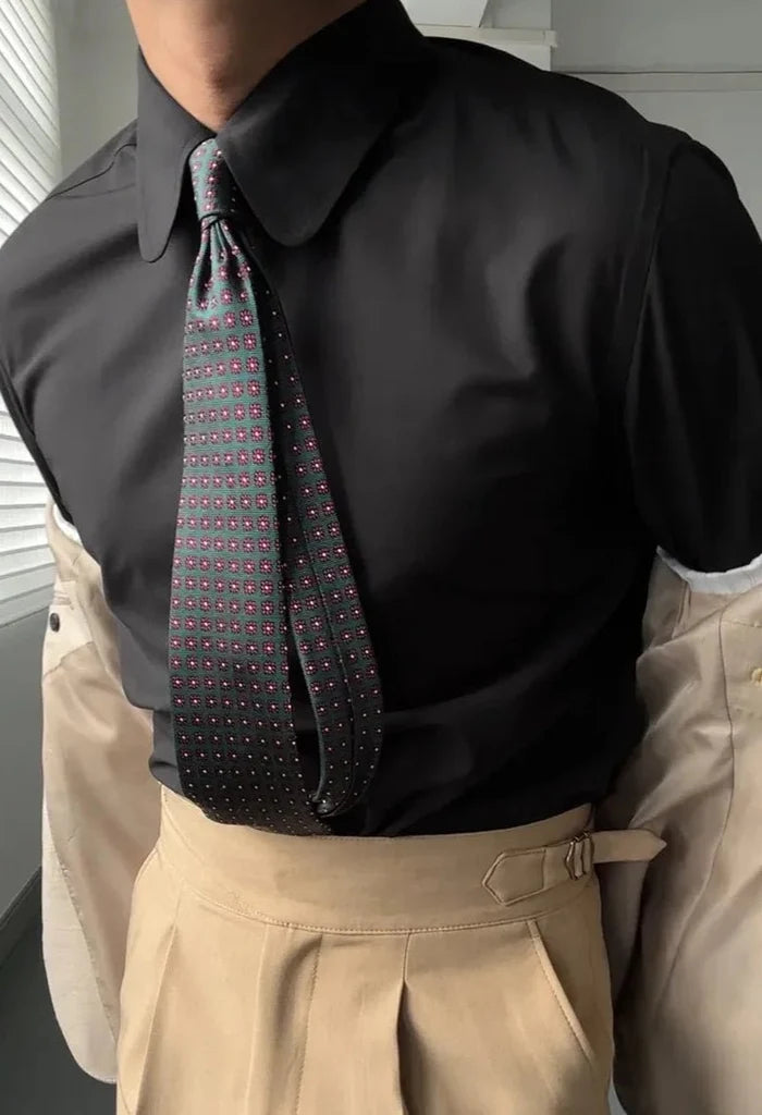 Luxury British dress shirt party and business wear - AntoniosClothing - Black