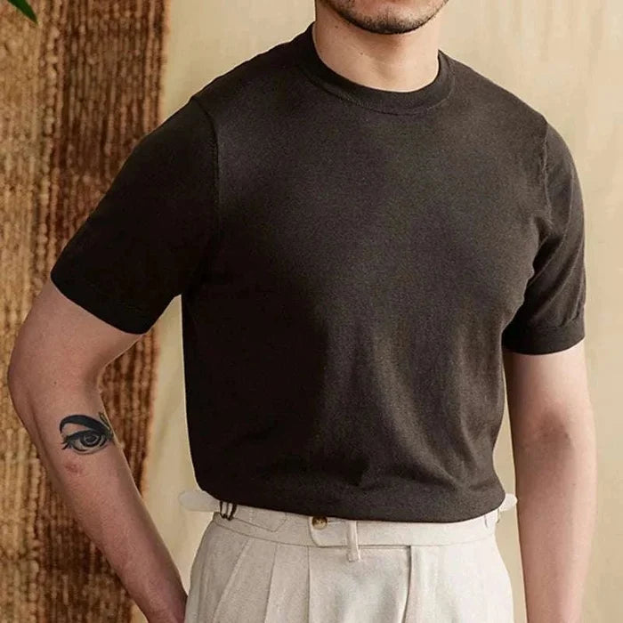 Luxury o-neck collar summer t-shirt - AntoniosClothing - Army Green