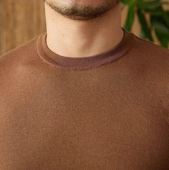 Luxury o-neck collar summer t-shirt - AntoniosClothing - Army Green