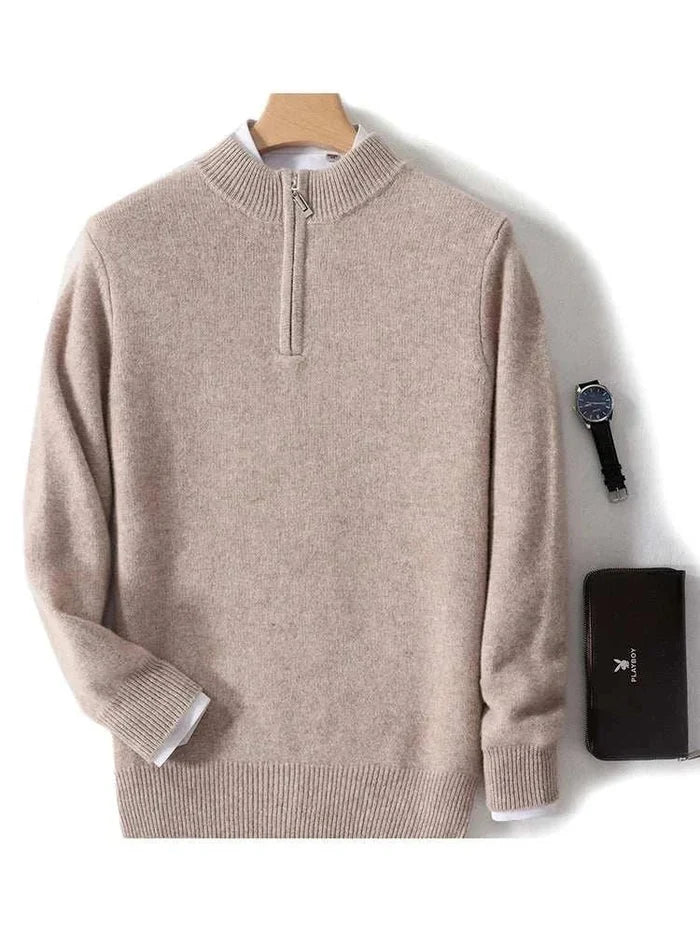 Luxury wool casual sweater - AntoniosClothing - Camel