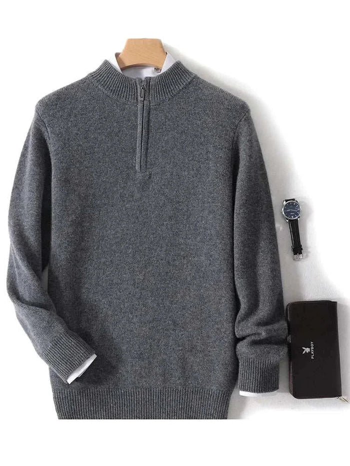 Luxury wool casual sweater - AntoniosClothing - Gray