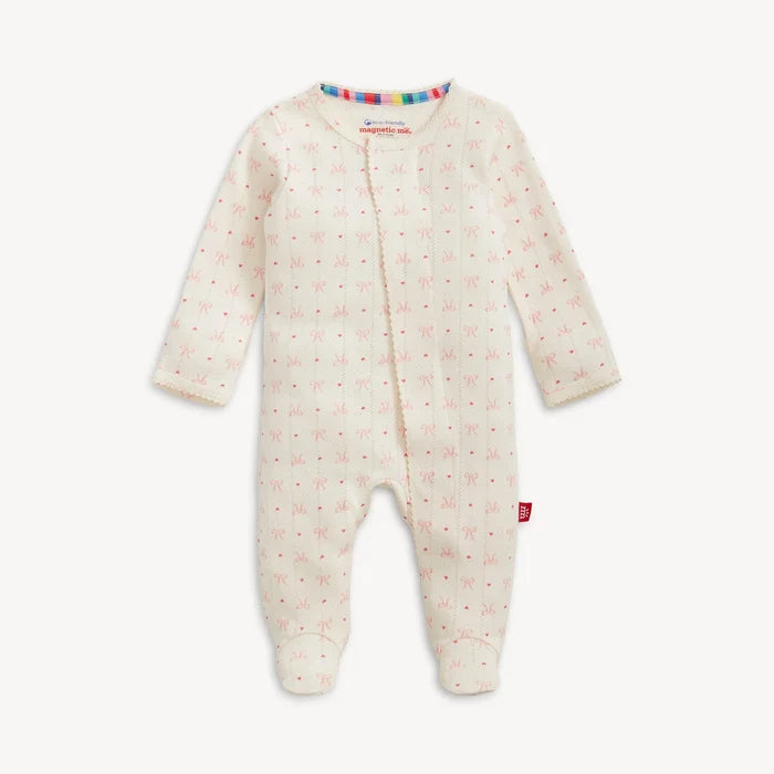 Magnetic Me - Pointelle Footie - Heart & Bow