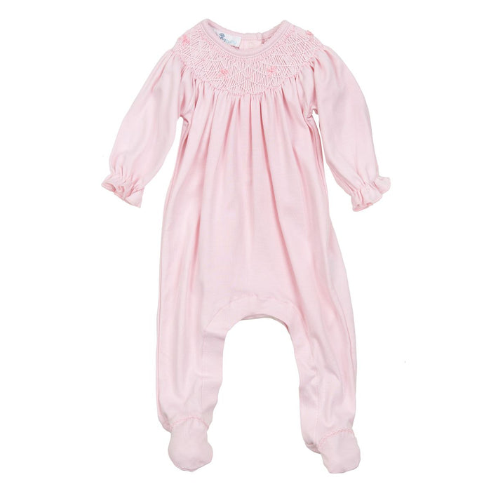 Magnolia Baby - Bishop Smocked Footie - Amelia's Classics Solid Pink