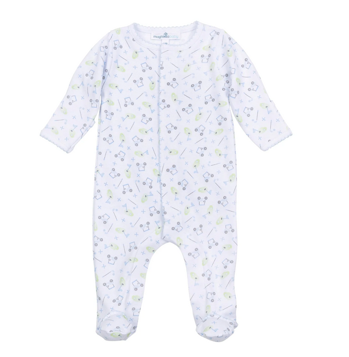 Magnolia Baby - Print Footie -Tiny Tee Time - Blue