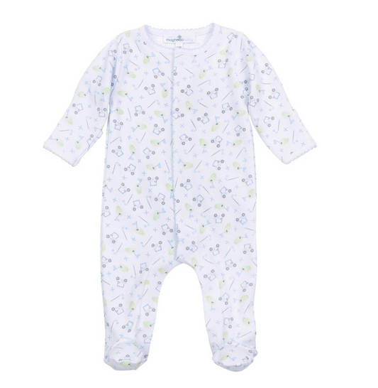 Magnolia Baby - Print Footie -Tiny Tee Time - Blue