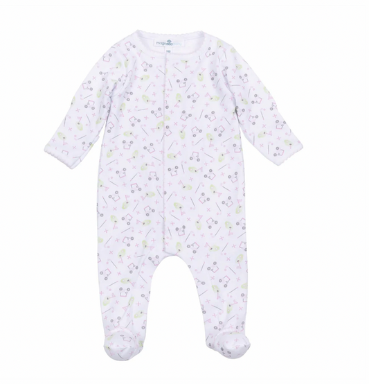 Magnolia Baby - Print Footie -Tiny Tee Time - Pink