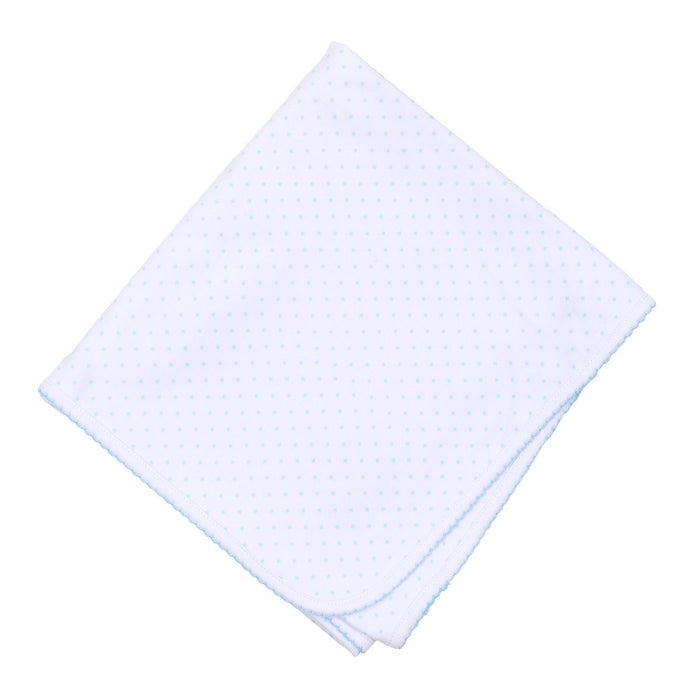 Magnolia Baby - Receiving Blanket - Mini Dots Blue