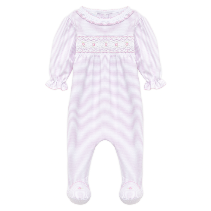 Magnolia Baby - Smocked Footie - Julia Pink