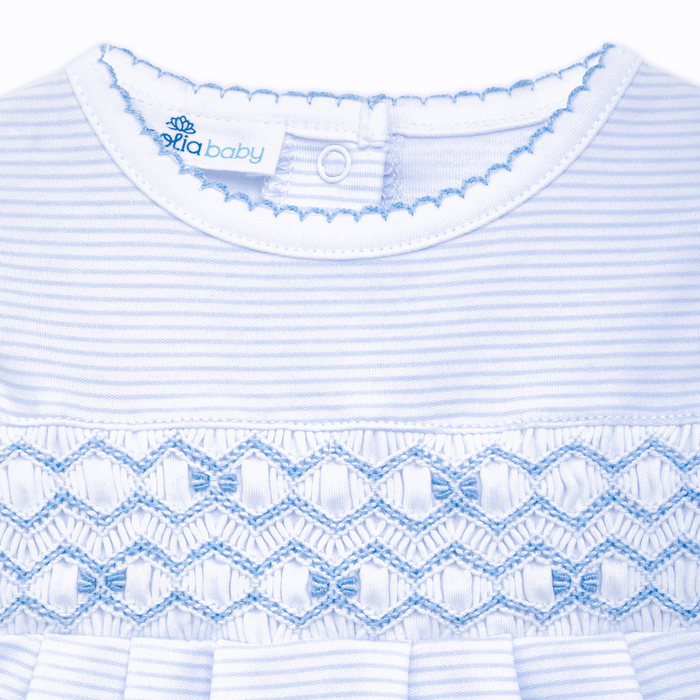 Magnolia Baby - Smocked Romper - Jacob Blue Stripe