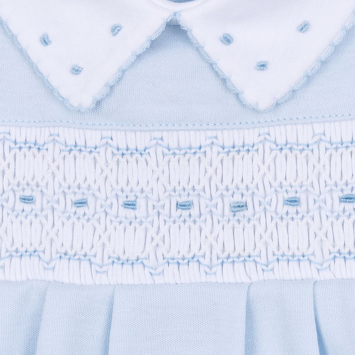 Magnolia Baby - Smocked Romper - Lillian and Landry - Blue