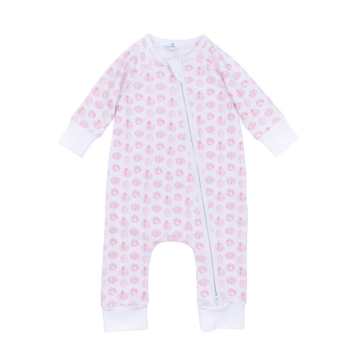 Magnolia Baby - Zipper Footie - Precious Pumpkins Pink