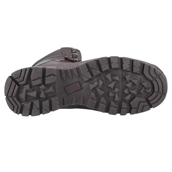 Bottom view of rugged outsole of tactical leather boot  from  John Bull Clothing