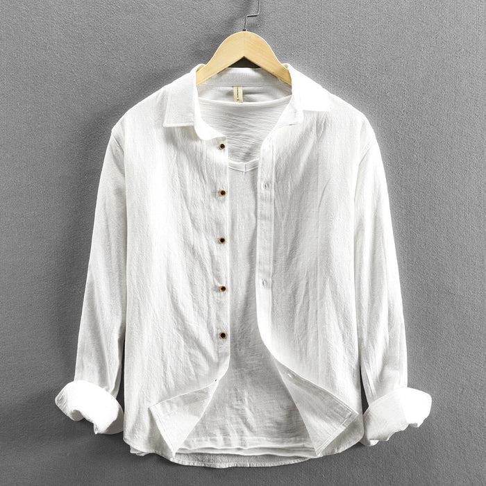 Maurice Solid Shirt - AntoniosClothing - White