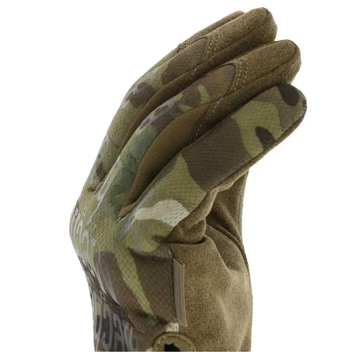 Angled view of Mechanix Original Tactical Gloves Multicam showcasing finger articulation and breathable material for enhanced dexterity.  from  John Bull Clothing