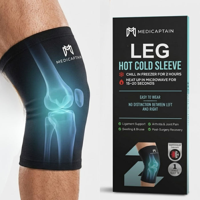 MediCaptain Hot & Cold Compression Leg Sleeve for Recovery — 360° Gel Recovery Wrap