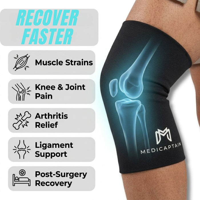 MediCaptain Hot & Cold Compression Leg Sleeve for Recovery — 360° Gel Recovery Wrap