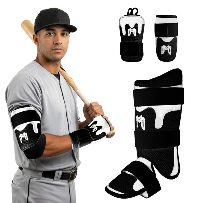 MediCaptain TripleGuard – Complete Baseball Protection Kit for Hitters | Hand, Elbow & Leg Guards