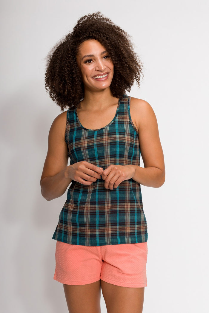 Meghan | Women's Stain Resistant Long Gauze Tank Top