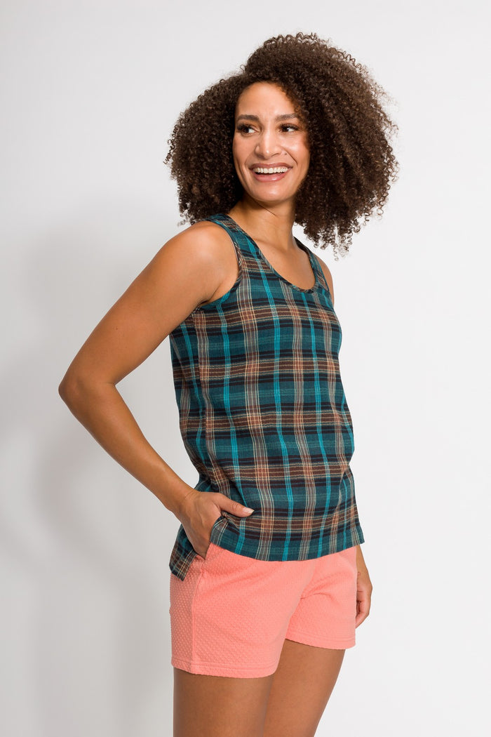 Meghan | Women's Stain Resistant Long Gauze Tank Top