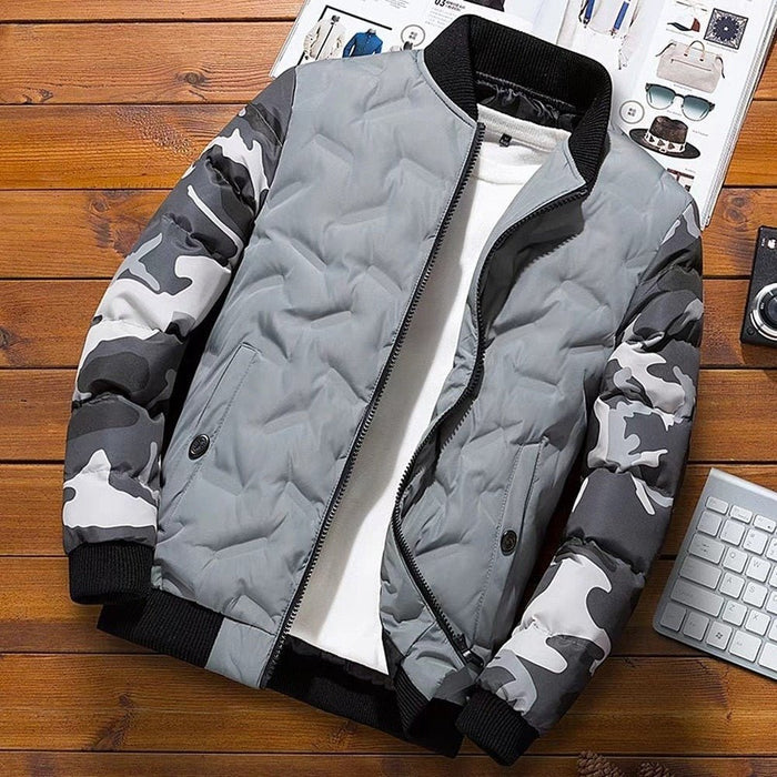 Antonios Bomber Baseball Jacket Men - AntoniosClothing - grey