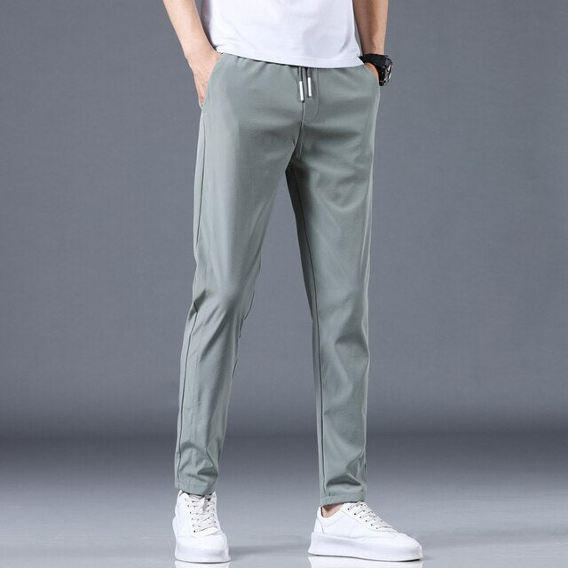 Antonios Casual Slim Fit Trousers Men - AntoniosClothing - Light green