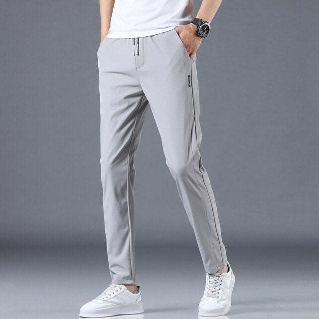 Antonios Casual Slim Fit Trousers Men - AntoniosClothing - light grey