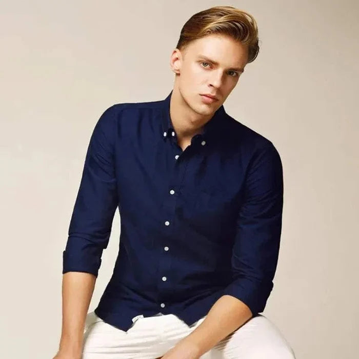 Business casual slim fit shirt - AntoniosClothing - Sky blue