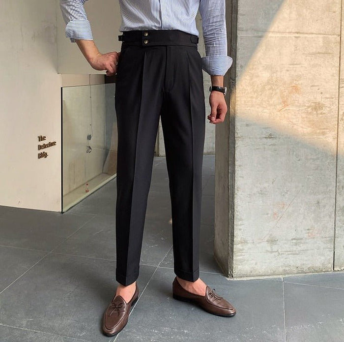 High Waist Trousers - AntoniosClothing - Khaki