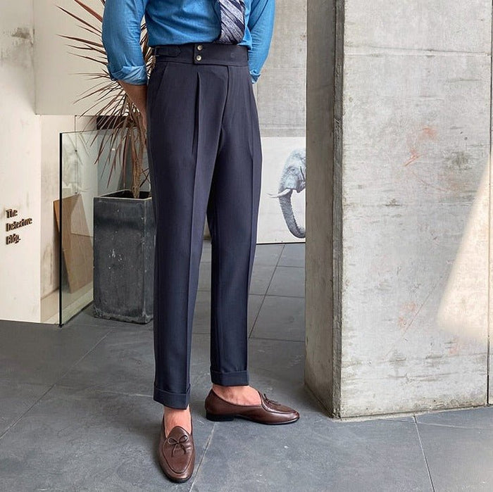 High Waist Trousers - AntoniosClothing - Khaki
