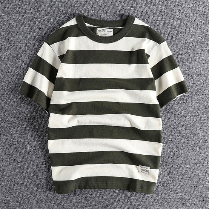 Summer Striped T-Shirt - AntoniosClothing - Green