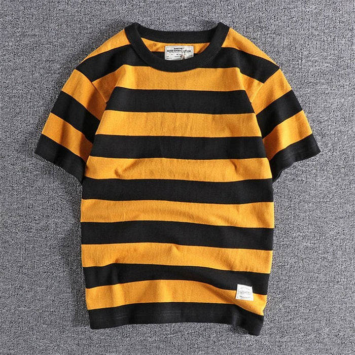 Summer Striped T-Shirt - AntoniosClothing - Yellow 1