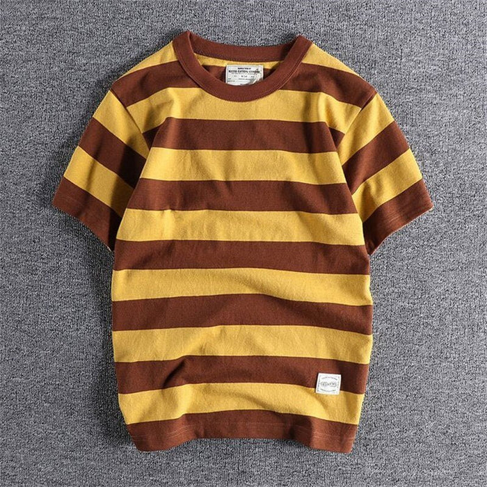 Summer Striped T-Shirt - AntoniosClothing - Yellow 2