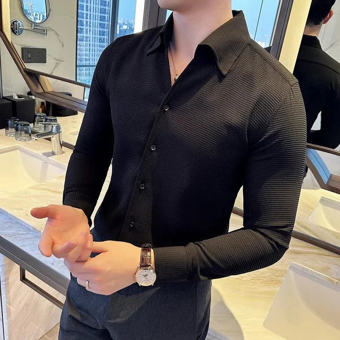LUXELY long-sleeve shirt - AntoniosClothing - black