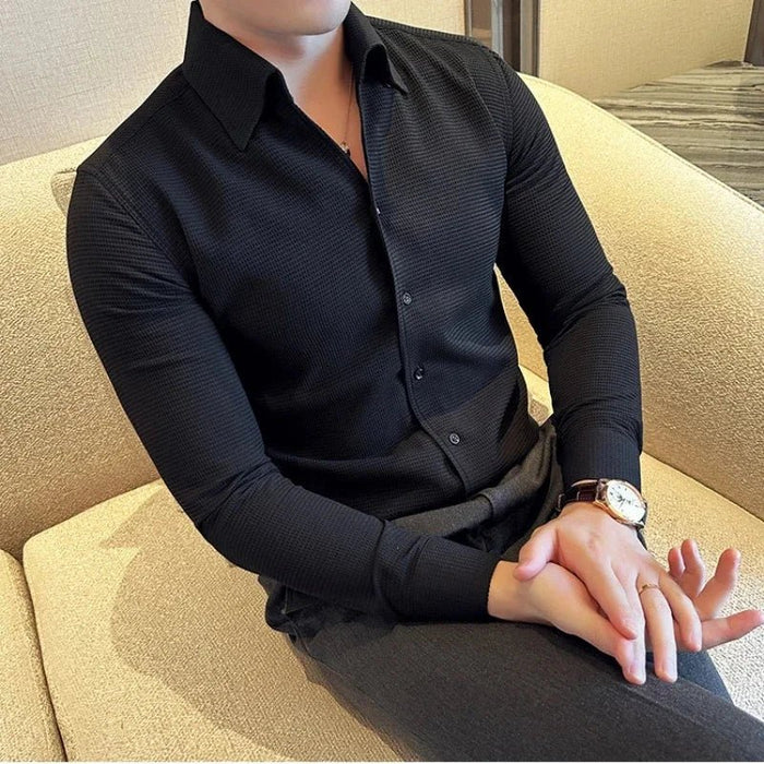 LUXELY long-sleeve shirt - AntoniosClothing - black