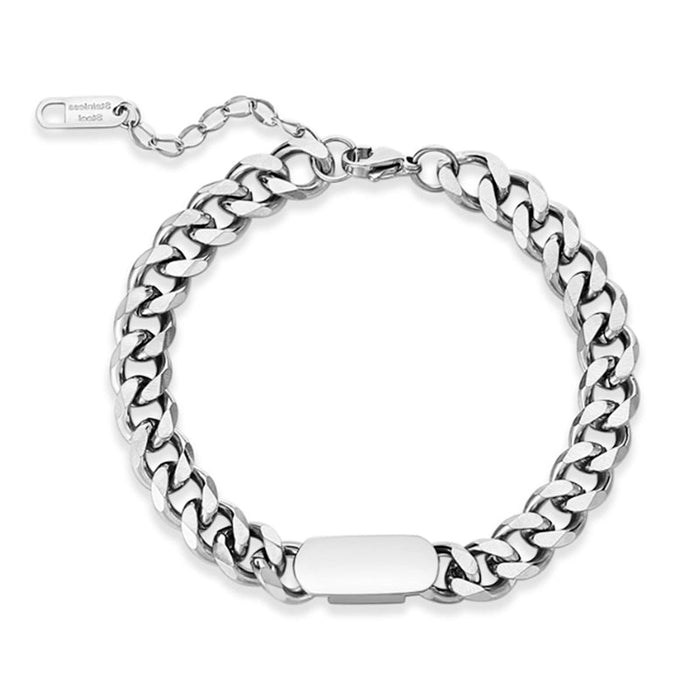 Antonios Cuban Stainless Steel Bracelet Men - AntoniosClothing - Gold