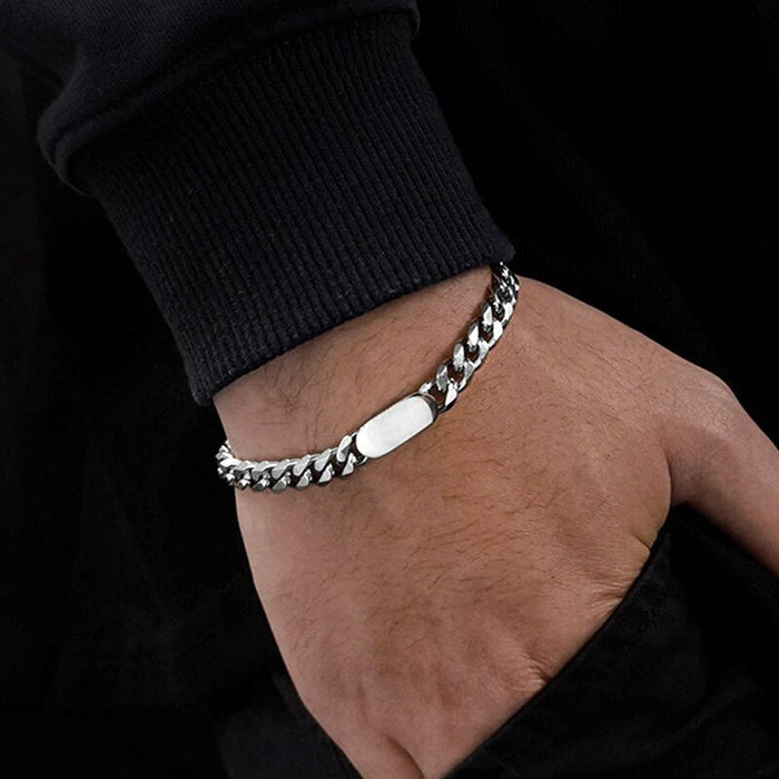 Antonios Cuban Stainless Steel Bracelet Men - AntoniosClothing - Gold