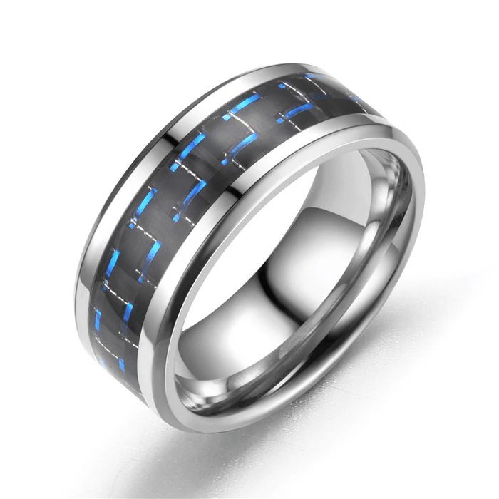 Antonios Fiber Stainless Steel Ring Men - AntoniosClothing - steel