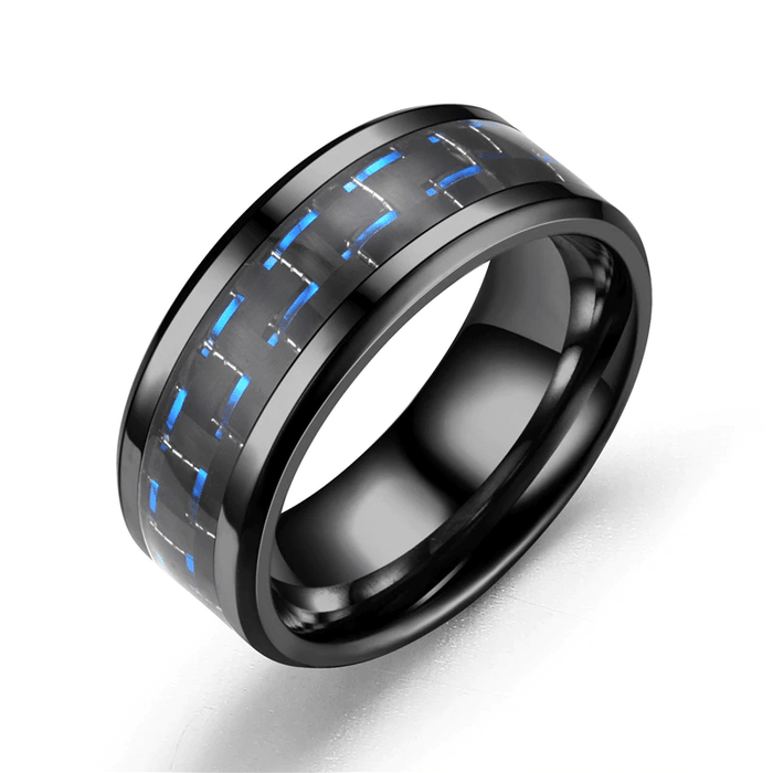 Antonios Fiber Stainless Steel Ring Men - AntoniosClothing - steel