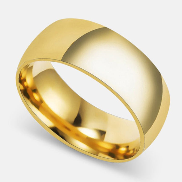 Antonios Stainless Steel Gold Ring Men - AntoniosClothing - 8mm Gold