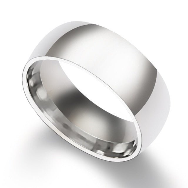 Antonios Stainless Steel Gold Ring Men - AntoniosClothing - 8mm Silver