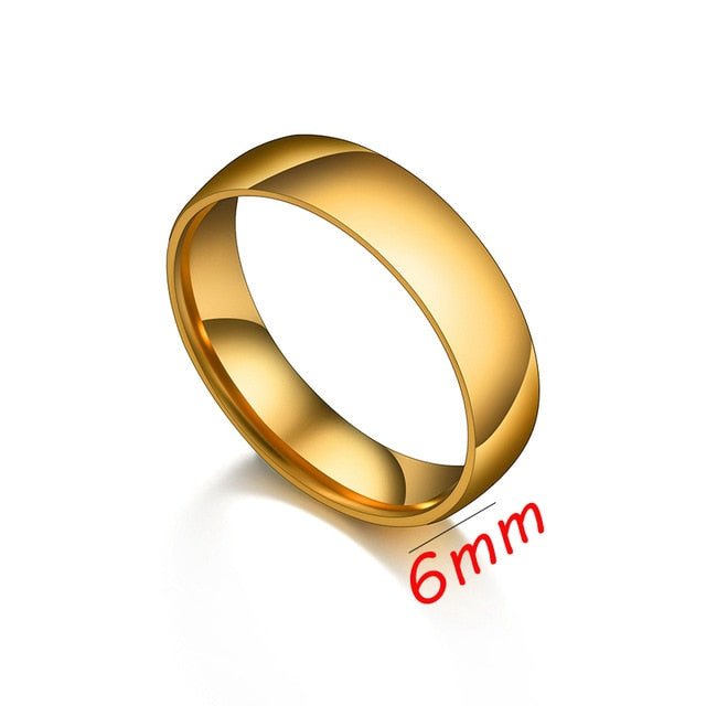Antonios Stainless Steel Gold Ring Men - AntoniosClothing - 6mm Gold
