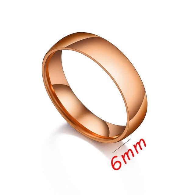 Antonios Stainless Steel Gold Ring Men - AntoniosClothing - 6mm Rose Gold