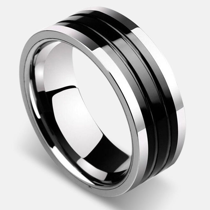 Antonios Ceramic Hi-Tech Ring Men - AntoniosClothing - Silver