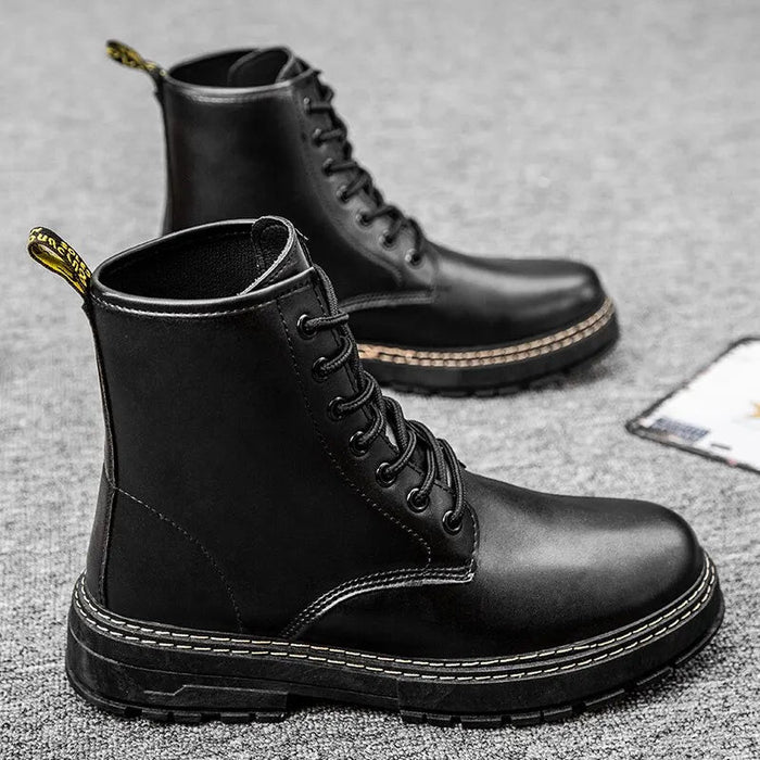 ANT hight leather boots - AntoniosClothing - Black