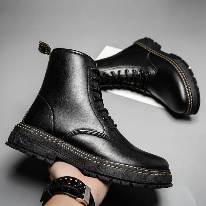 ANT hight leather boots - AntoniosClothing - Black
