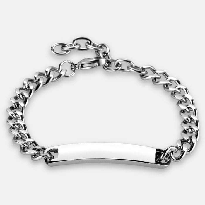Antonios Hip Hop Stainless Steel Bracelet Men - AntoniosClothing - Silver