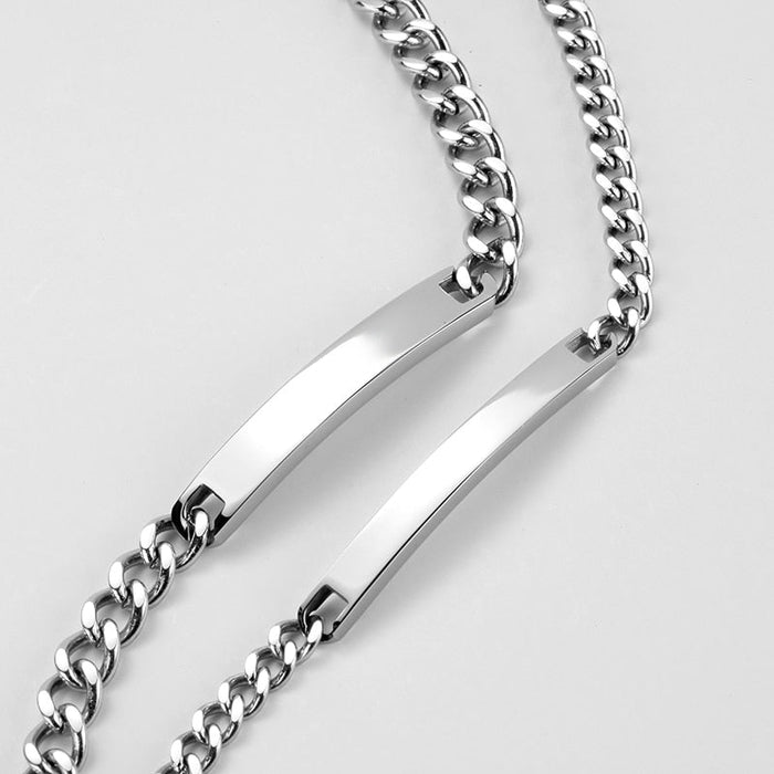Antonios Hip Hop Stainless Steel Bracelet Men - AntoniosClothing - Silver